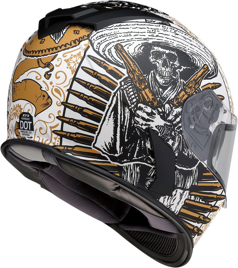 Z1R, Z1R Warrant Helmet Sombrero - White/Gold, Large by Z1R Part 0101-14167