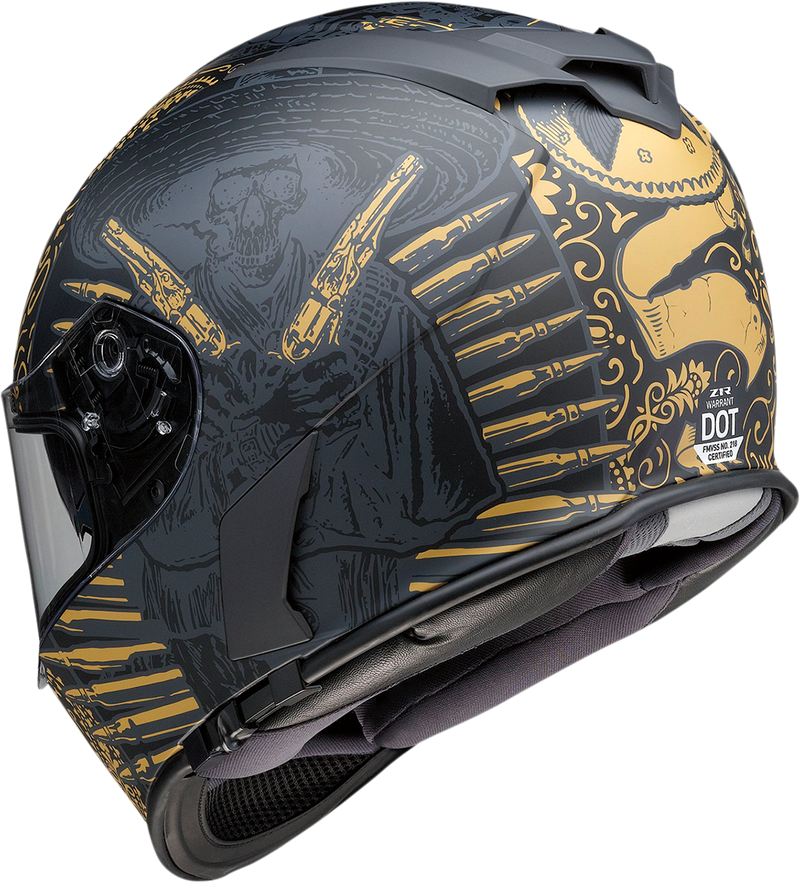 Z1R, Z1R Warrant Motorcycle Helmet - Sombrero Black/Gold XS (Part Number 0101-14170)