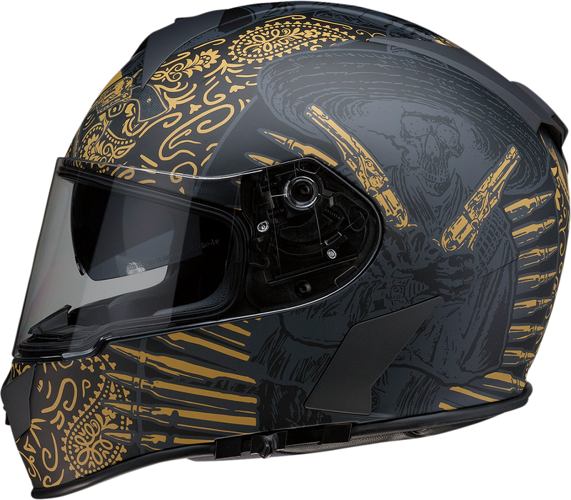 Z1R, Z1R Warrant Motorcycle Helmet - Sombrero Black/Gold XS (Part Number 0101-14170)